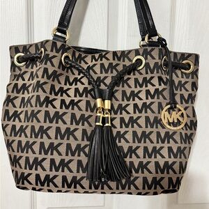 Michael Kors Black and Brown Logo Tote